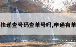 申通快递查号码查单号吗,申通有单号查